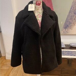 New with tags Naëlle fleece Sherpa black teddy bear women’s jacket M